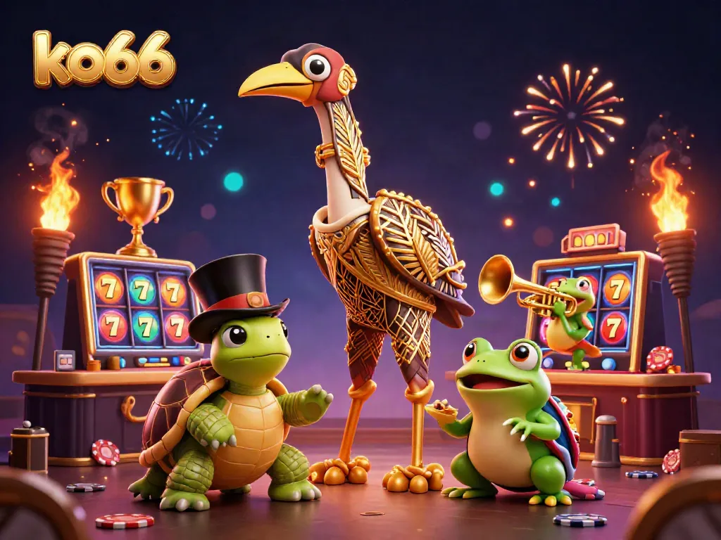 Engage in thrilling gameplay at ko66 while enjoying a vibrant casino atmosphere filled with lively characters.