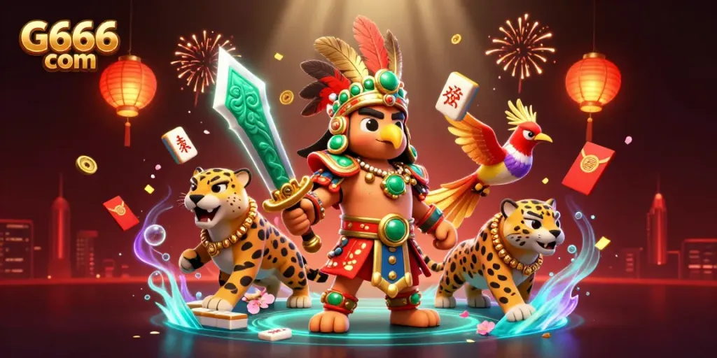 Play thrilling games at G666 com with exciting 3D Aztec casino warriors and vibrant elements.