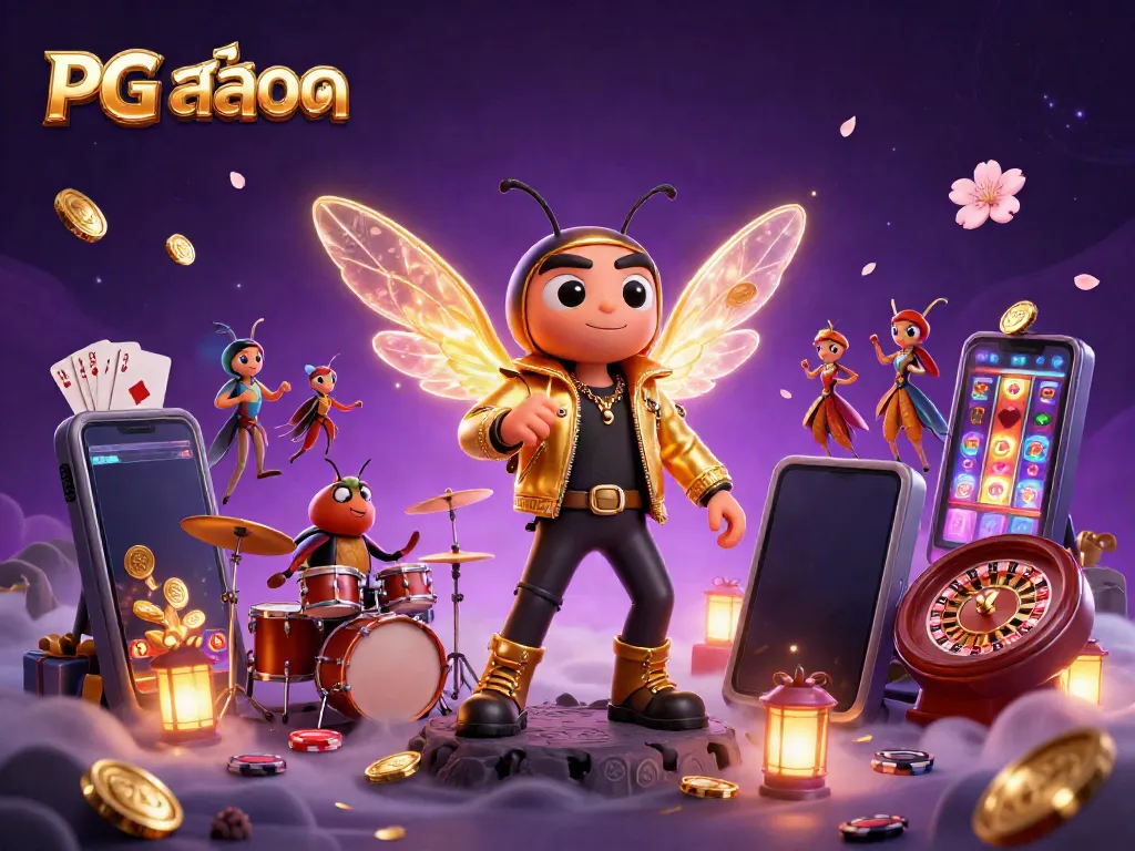 Engage in thrilling action with PG สล็อต, showcasing dynamic 3D characters and vibrant casino elements.