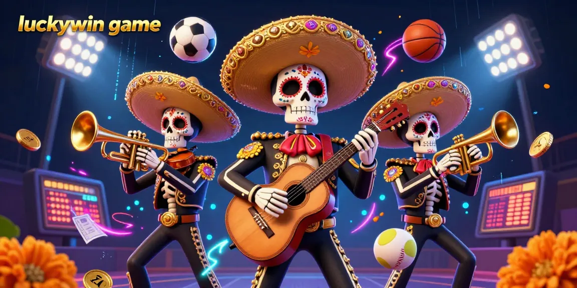Experience luckywin game excitement with lively mariachi characters amid dynamic gambling elements.