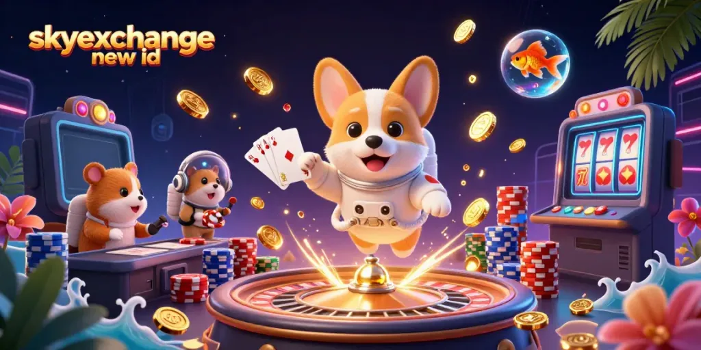 Join the adventure with skyexchange new id as the astronaut corgi navigates a space casino!