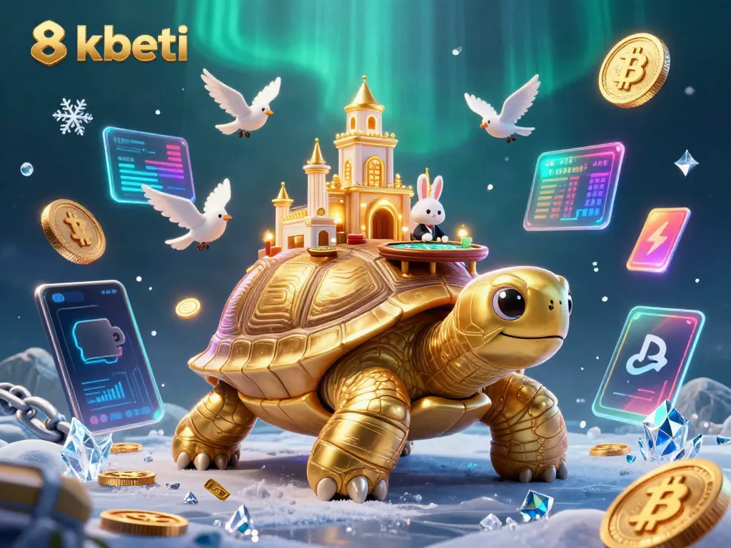 Experience the excitement of 8xbeti in a vibrant casino scene with golden coins and blockchain elements.