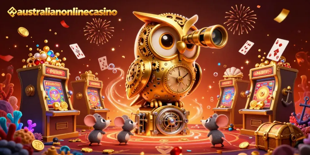 Experience the thrill of australianonlinecasino with a lively 3D scene of winning and fun.