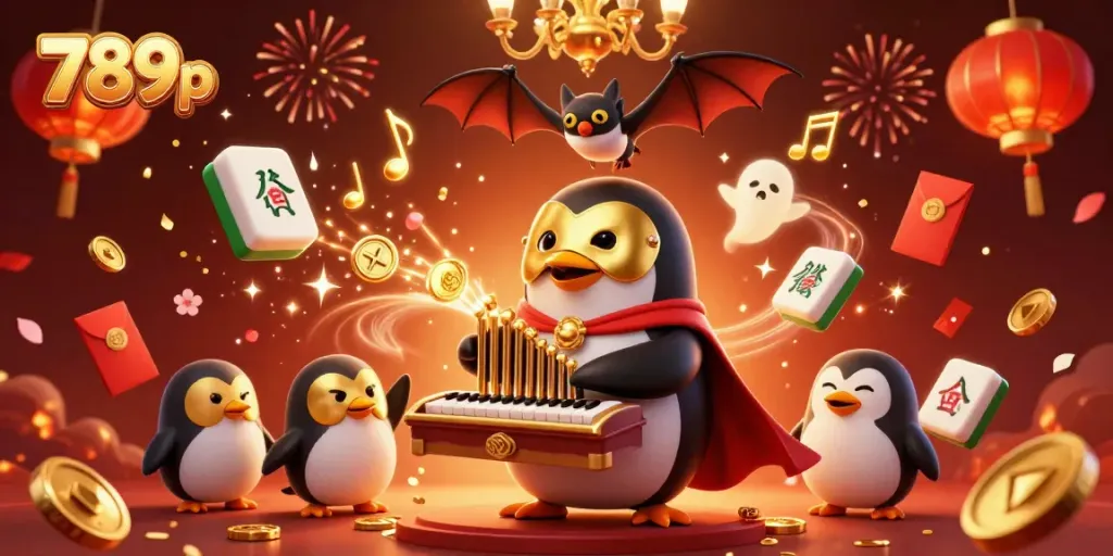Experience vibrant gaming excitement with 789p's cartoon characters celebrating casino wins amidst a festive atmosphere.